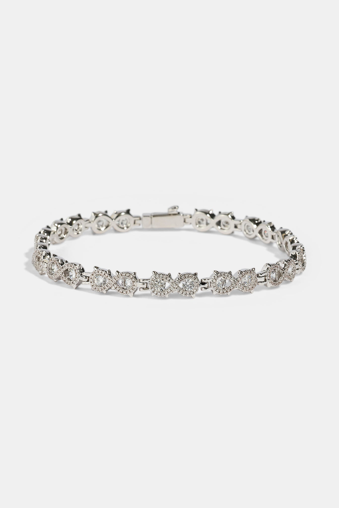 Cluster Infinity Bracelet - 6mm - White